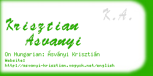 krisztian asvanyi business card